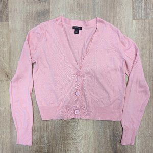 Halogen v neck crop long sleeve cardigan